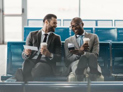 Two men talking
