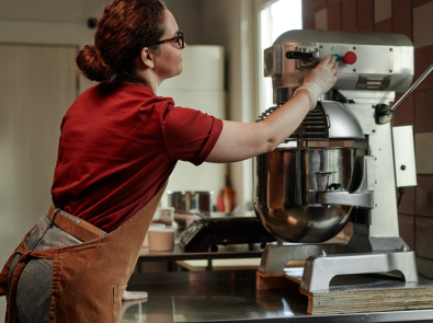 A woman in bakery