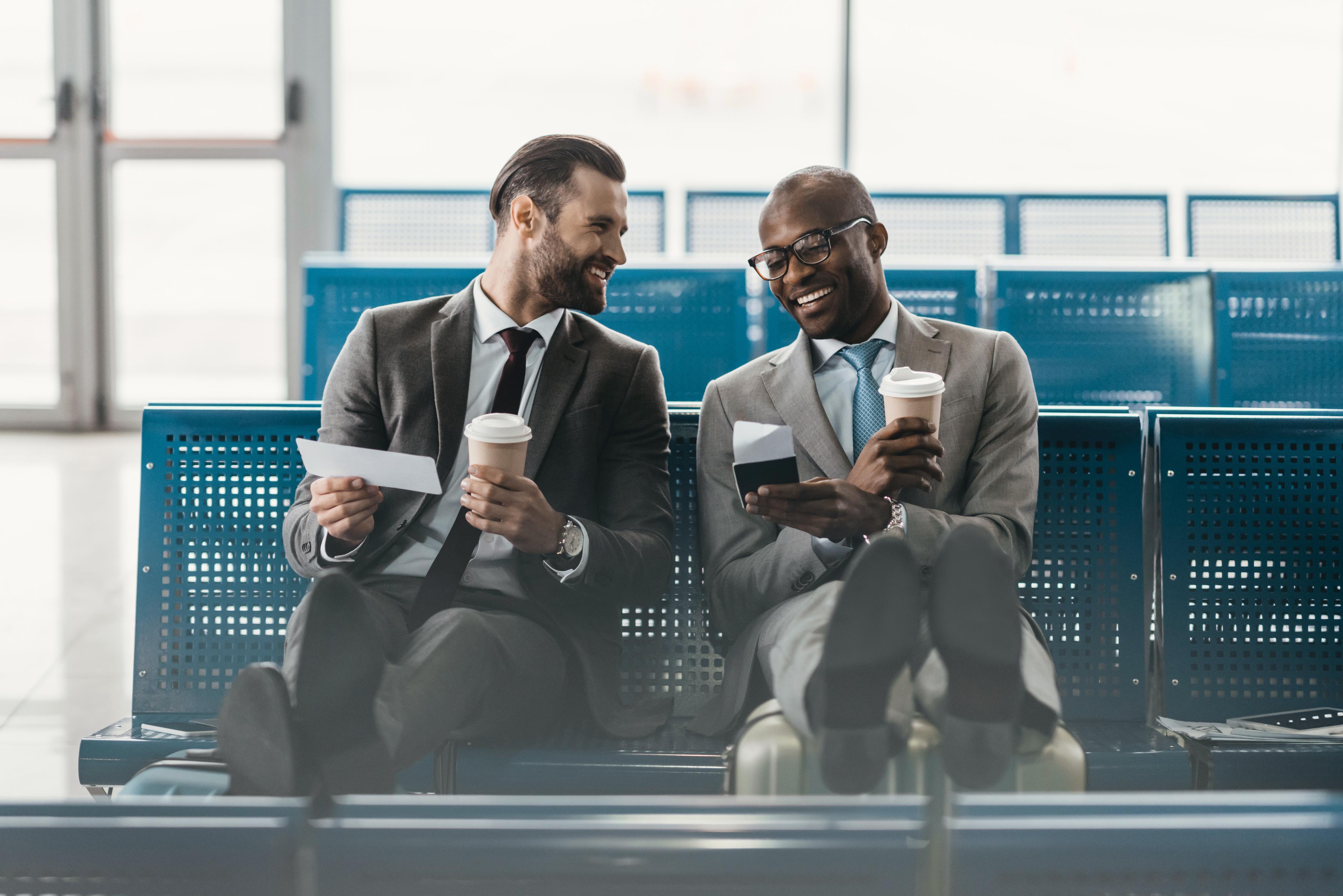 Two men talking